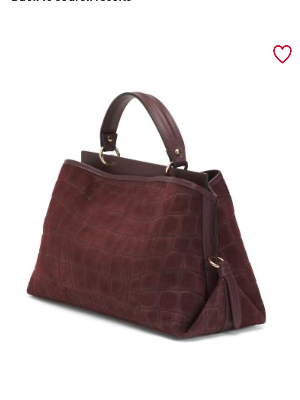 Brown Croc-Embossed Suede Top-Handle Women’s Bag - Picture 5 of 13